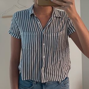 Button up striped tshirt size small